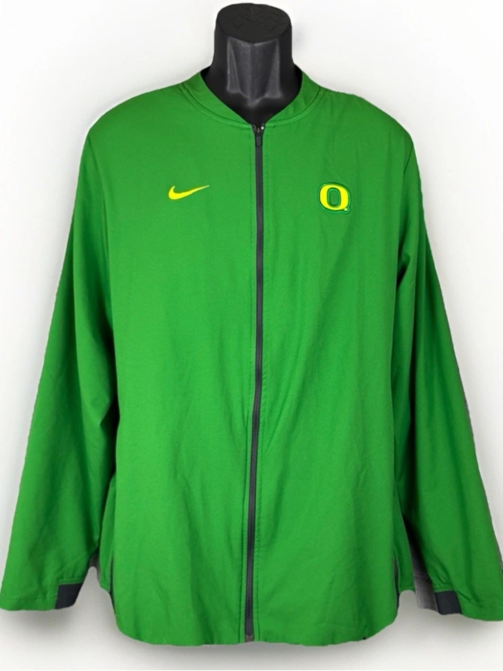Oregon DUCKS Football TEAM ISSUED Nike Dri-Fit ZIP UP Vent JACKET Apple Green L